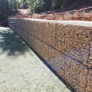 Ukuran besar 2x1x1m 2.7mm keranjang Gabion jala kawat galvanis dinding sangkar batu