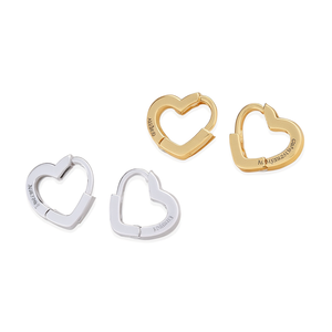 Pendientes Mishuo Heart Huggie, Chapados en Oro, Aleación de Zinc, Joyería de Moda Unisex, Regalo para Mujeres y Hombres - Product Image 1