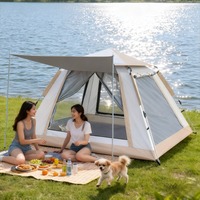 Tente portable d'extérieur imperméable pour 2-3 personnes, anti-moustiques, en maille respirante, à ouverture automatique en 3 secondes, idéale pour l'été, une chambre