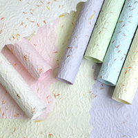 Papier Kraft gaufré 30x50cm pour emballage de fleurs, fibres de fleurs séchées naturelles, manchon pour bouquet de roses simples, fournitures pour fleuristes