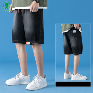 Shorts en jean d'été pour hommes, style hip-hop minimaliste de Hong Kong, polyvalents, noirs, streetwear décontracté - Product Image 5