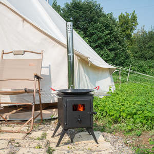 تصميم حديث قابل للطي في الهواء الطلق موقد حرق الأخشاب تركيب قائم بقائمة بذاتها للتخييم - Product Image 5