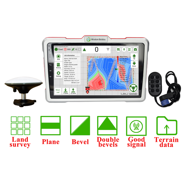 WISDOM BEIDOU High-Accuracy 3D Heat Map Tractor Control RTK GPS Slope Land Leveling System GPS Scraper Farm 1 Year Warranty