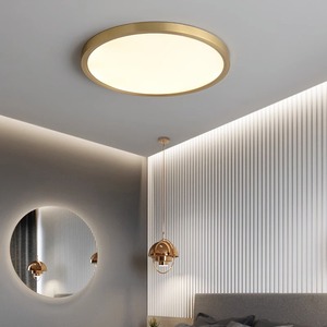 Italian Minimalist LED <b>Ceiling</b> <b>Light</b> Modern Simple All-Copper Black Ultra-Thin for Bedroom Balcony <b>Hallway</b> with 6000K CCT - Product Image 2