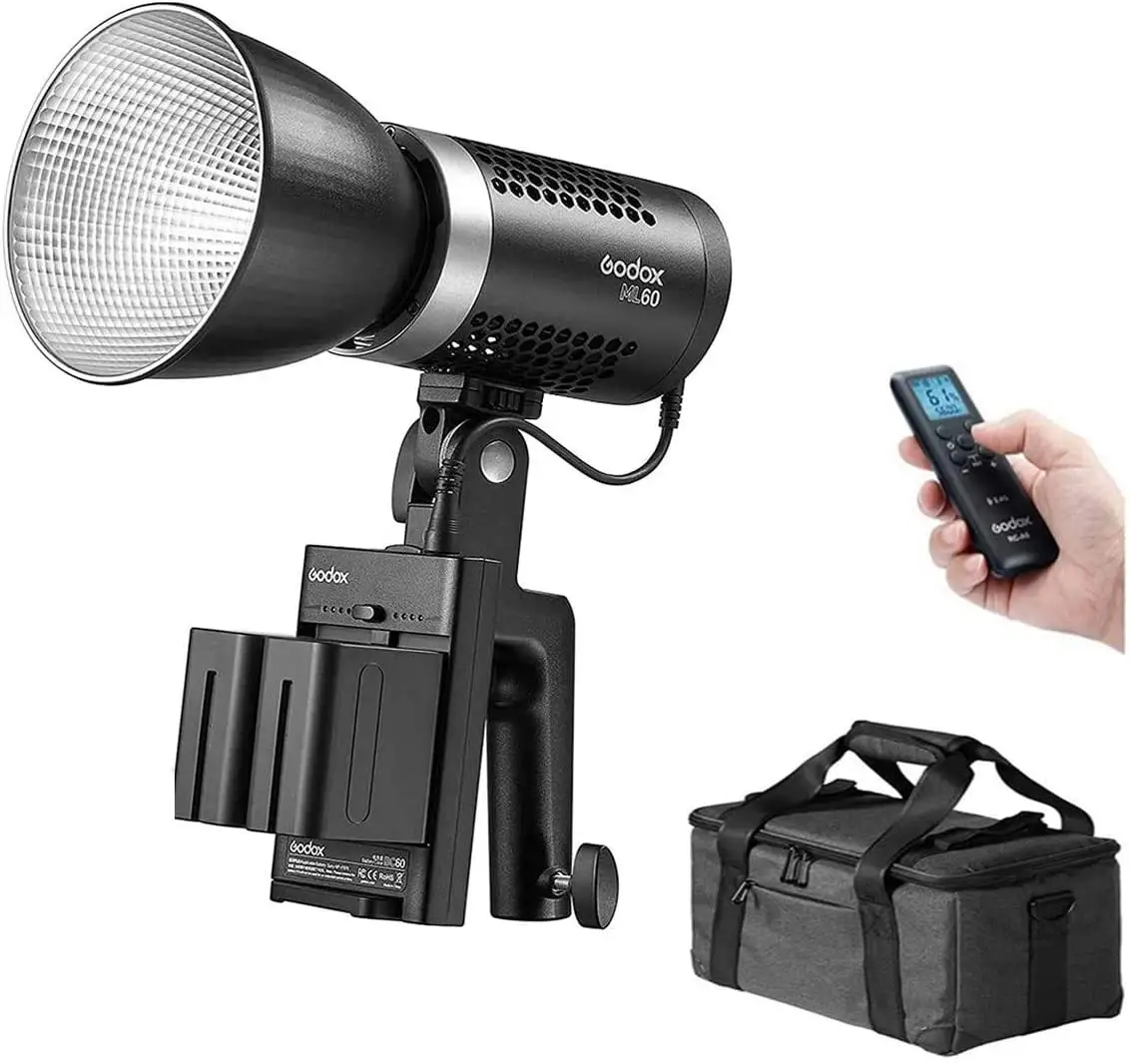 Godox ML60W ML60 Lampu Genggam LED Video Fotografi dengan NP-F970 Slot Baterai