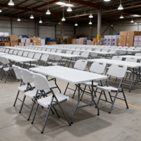 Table utilitaire pliable multi-usage de 72 pouces, résistante aux intempéries, en plastique robuste pour atelier de garage