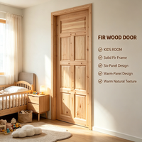 Cottage Style Solid Fir Solid Wood Hinged Door Untreated Timber Door for Leisure Residence