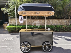Carrito de Café Móvil para Exteriores, Carrito de Helados, Carrito Portátil para Servir Bebidas en Eventos y Catering - Product Image 2