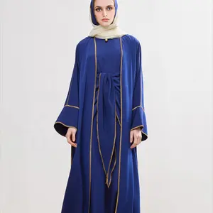 Zifeng OEM Vetements Islamiques Dubai wanita Abaya polos disambung gaun Muslim