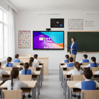 Nuevo Televisor Inteligente IBoar de 65 75 86 98 Pulgadas con Pantalla Táctil 4K UHD, Todo en Uno, Panel Plano de Aluminio, USB Serial