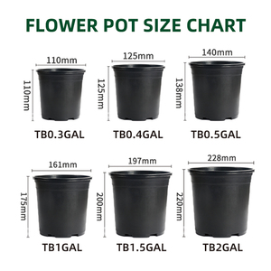 Pots de fleurs ronds en plastique PP colorés en gros pour <span class=keywords><strong>jardin</strong></span> et pépinière avec trous de drainage, jardinières légères pour intérieur/extérieur - Product Image 3