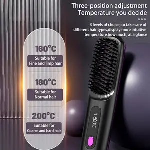 New Arrival Custom Logo Professional Wholesale Iron Portable Mini Hair Straightener Brush Combo