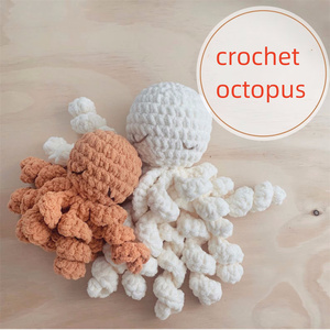 Fait à la main Chenille fil <span class=keywords><strong>Crochet</strong></span> <span class=keywords><strong>pieuvre</strong></span> tricot poulpe poupée ornement personnalisé <span class=keywords><strong>Crochet</strong></span> Animal de mer - Product Image 2