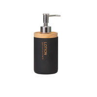Distributeur de savon en résine personnalisé OEM, design moderne en polyrésine noire, bouteille de savon liquide faite à la main, fabricant pour hôtels et salles de bain