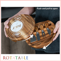 Nouvel arrivage de cadeaux de mariage pour les couples de cadeaux de réchauffement de la maison ensemble de planche de charcuterie en bambou avec 4 couteaux