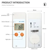 Pencatat Data Suhu Digital USB Sensor NTC Perekam Presisi Tinggi Layar LCD AB-10TH untuk Pemantauan Rumah Tangga