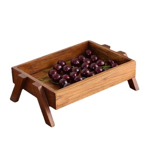 Plateau à fruits en bois massif rectangulaire, plateau décoratif pour salon, nouveau style chinois - Product Image 3