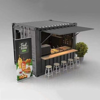 Bar préfabriqué de kiosque de conteneur de café 20FT 10FT Conteneur d'expédition Restaurant mobile Cuisine Café Conteneur à vendre
