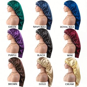 Bonnet en satin extra large personnalisé pour cheveux bouclés, garde les cheveux en place toute la nuit avec bande à nouer et bouton, promotion, cadeau - Product Image 4