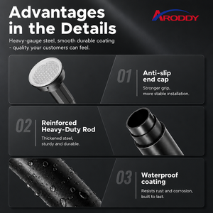 ราวม่านปรับระดับได้ ARODDY Fortune 500 Partner Punch Free ขนาด 28 มม. ความยาว 79.9-92.9 นิ้ว สำหรับห้องนอน - Product Image 4