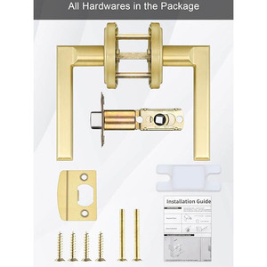 Cerradura de paso interior moderna para el hogar para <span class=keywords><strong>Amazon</strong></span> Manija de <span class=keywords><strong>Puerta</strong></span> Dorada más vendida para baño de apartamento de hotel - Product Image 5