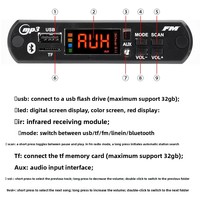 Placa Amplificadora 2x40W con Bluetooth para Auto, Decodificador MP3 con Llamadas Manos Libres, Modelo DC7V-26V