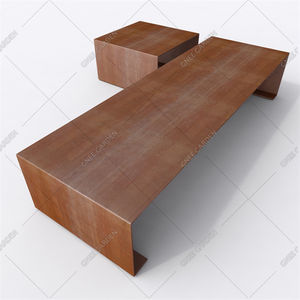 Juego de bistró para exteriores Corten Steel Designer Outdoor Backless Asientos Muebles - Product Image 3