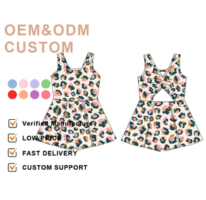 Wholesale <strong>Pink</strong> bow Printed Spring Summer <strong>Teen</strong> Custom Athletic Fitted Yoga Gym Clothes <strong>for</strong> Kids Sports <strong>Dress</strong> <strong>for</strong> Children Girls - Product Image 6