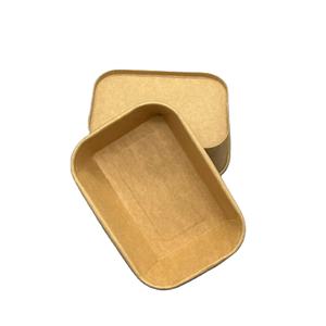 กล่องกระดาษคราฟท์พิมพ์ลายตามสั่ง กล่องอาหารทรงสี่เหลี่ยมแบบใช้แล้วทิ้ง ชามสลัดแบบนำกลับบ้านพร้อมฝาปิด - Product Image 1