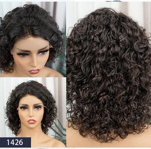 Prix de gros logo personnalisé 100 perruques frontales en cheveux humains vierges perruques bob soyeuses et droites pour femmes noires bob - Product Image 2