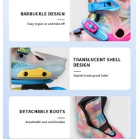 Patins à roulettes ajustables en PU pour enfants, personnalisables, de niveau professionnel, pour l'extérieur, avec châssis en aluminium, vente en gros par EACH