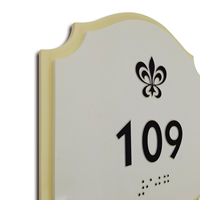Plaques de porte personnalisables, plaque de porte extérieure en laiton gravée à l'or, plaque décorative en aluminium 3D en relief