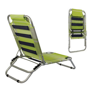 <span class=keywords><strong>Chaise</strong></span> de plage pliable portable sans accoudoirs, basse, <span class=keywords><strong>longue</strong></span>, en aluminium, avec coussin - Product Image 2