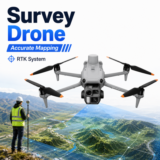 MATRICE 4E Professional Survey Drone RTK Positioning High Accuracy UAV Land Surveying Construction Applications 25km Range 200g