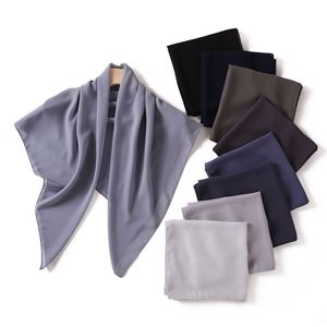 Perla gasa sólida 90 <span class=keywords><strong>centímetros</strong></span> bufanda cuadrada pequeña gasa bufanda cuadrada musulmana gasa bufanda con 50 colores turbante chal - Product Image 5