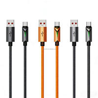 Câble de données 6A Type-C 120W entièrement compatible avec les téléphones mobiles, câble de charge rapide avec charge intelligente et indicateur LED