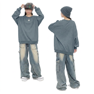 Sudadera Oversize de Algodón Lavado para Mujer, Estilo Vintage, Holgada, Manga Larga, con Capucha de Forro Polar Grueso - Product Image 3