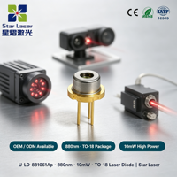 Diode laser UOC proche infrarouge 880 nm 10 mW, faible courant de fonctionnement, boîtier TO-18, à travers trou, pour fabricants de modules OEM, capteur de profondeur 3D