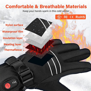 Hombres Mujeres Impermeable Motociclismo Carreras Ciclismo Guantes Congelador Invierno Esquí Calentado Batería Recargable Snowboard Guante - Product Image 5