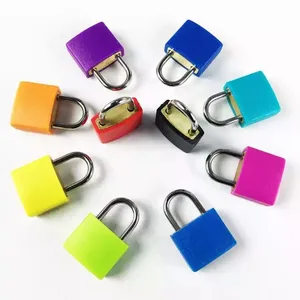 钥匙保险箱彩色塑料外壳挂锁学生书包锁日记小存钱罐锁带主2把钥匙