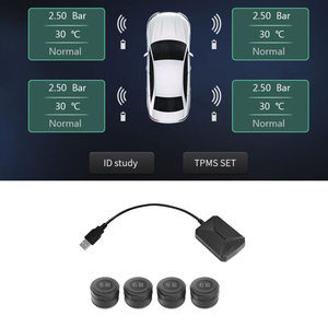Car Auto Tire Pressure Usb <strong>Tpms</strong> Tire Pressure Alarm Security with External Sensors for Car Dvd Player Navigation - Product Image 1