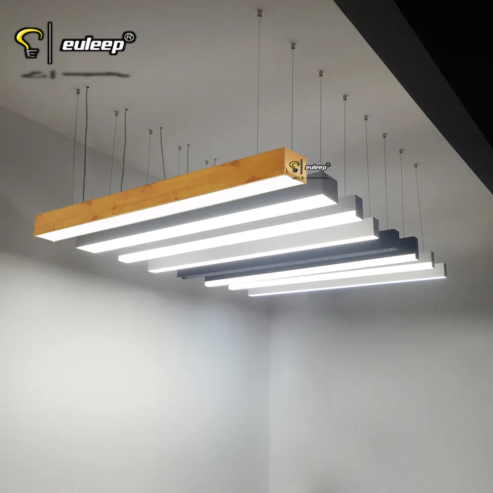 Trắng Đen Bạc Pendant Led Tuyến Tính Ánh Sáng Treo Led Ống Ánh Sáng 4ft 5ft 8ft Cho Thương Mại Ánh Sáng Lịch Thi Đấu