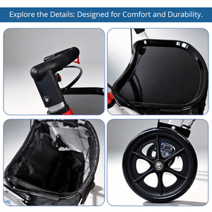 Складной роллатор-ходунки: легкое средство передвижения с удобным сиденьем и регулируемыми ручками, идеально подходит для пожилых людей и людей с ограниченными возможностями - Product Image 5