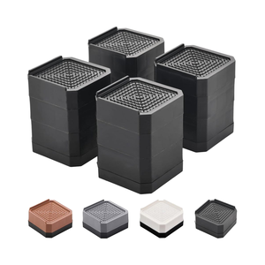 भारी-शुल्क 3-4.3 इंच आयताकार प्लास्टिक फर्नीचर रेज़दार ब्लॉक लिफ्ट और वॉशिंग मशीन समर्थन 4000 पाउंड - Product Image 1