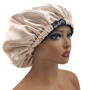 Gorro de ducha personalizado ajustable con forro de satén sedoso para rizos trenzas mujeres - Product Image 3