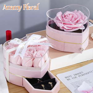 AM-SPB33 Caja de Joyería con Forma de Corazón y <span class=keywords><strong>Flores</strong></span> de Jabón Ammy, Decoración Navideña para el Hogar, Regalo para el Día de San Valentín - Product Image 2