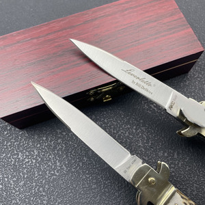 Coltello Tascabile Pieghevole Italian Mafia AKC in Acciaio D2 con Manico in Ottone e Corno Naturale, Affilato, EDC, per Sopravvivenza Outdoor, Caccia e Uso Tattico - Product Image 6