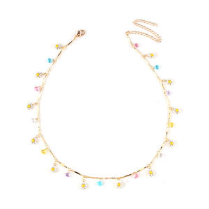 Collar de cadena para clavícula con diseño floral, de aleación de zinc con engaste de punta, para fiesta, Origen Yiwu - Product Image 4