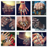 Miss Jewelry Nouvelle bague hip-hop sertie de pierres plaquée or en laiton personnalisée pour hommes