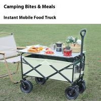 Chariot de plage pliable, chariot de camping compact pour l'extérieur, chariot de camping portable en métal pliable pour les courses, la livraison et le camping